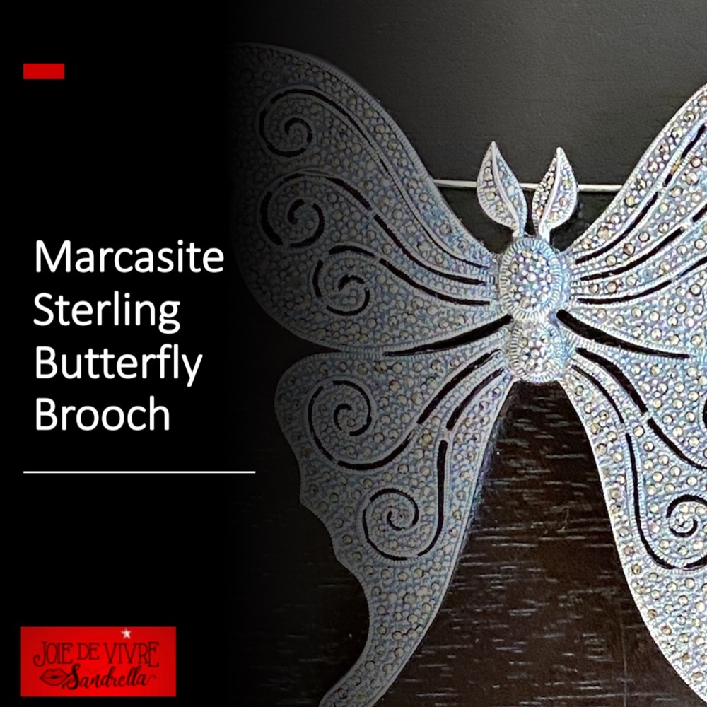Marcasite | Sterling Silver XL Butterfly Brooch